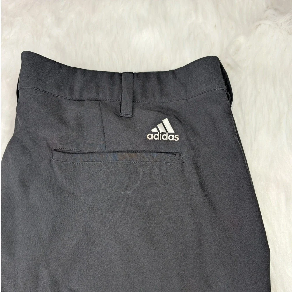Adidas Golf Pants Mens 36x30 Black Stretch Flat Front Straight Leg Trousers